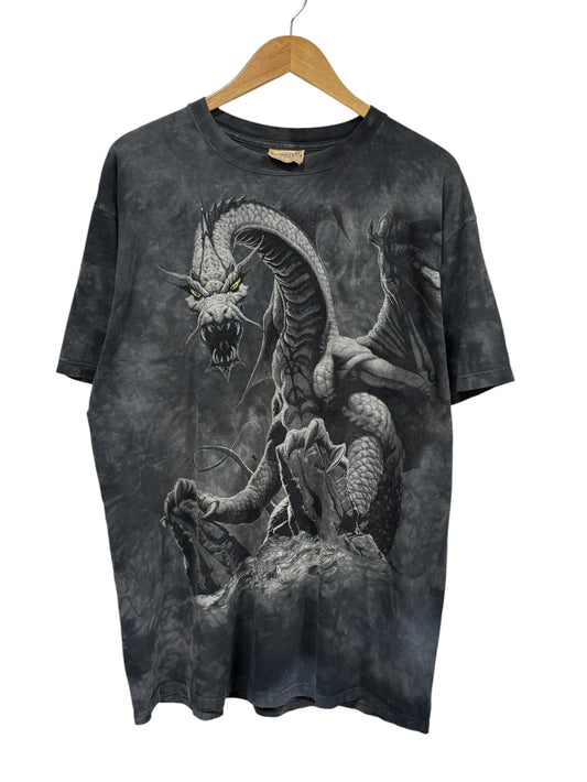 Vintage Y2K The Mountain Big Print Dragon Graphic Tee Size XL