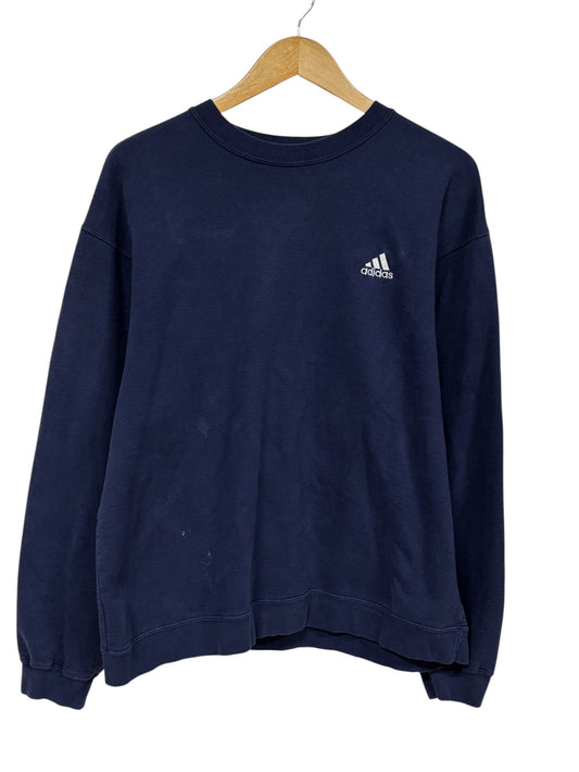 Vintage Y2K Adidas Classic Logo Navy Blue Sweater Size Medium