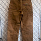 Vintage Carhartt Distressed Brown Double Knee Carpenter Pants Size 30x28