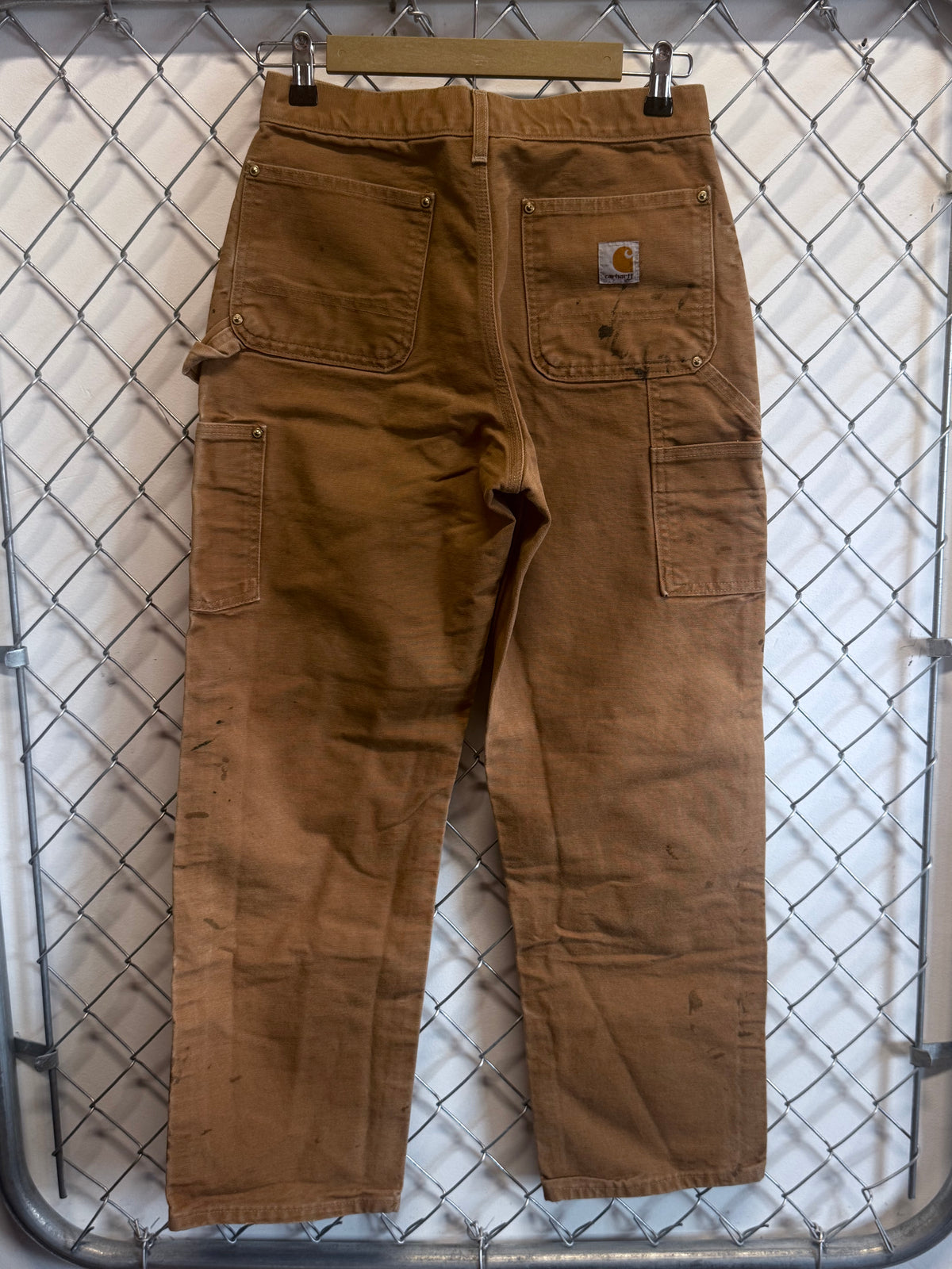 Vintage Carhartt Distressed Brown Double Knee Carpenter Pants Size 30x28