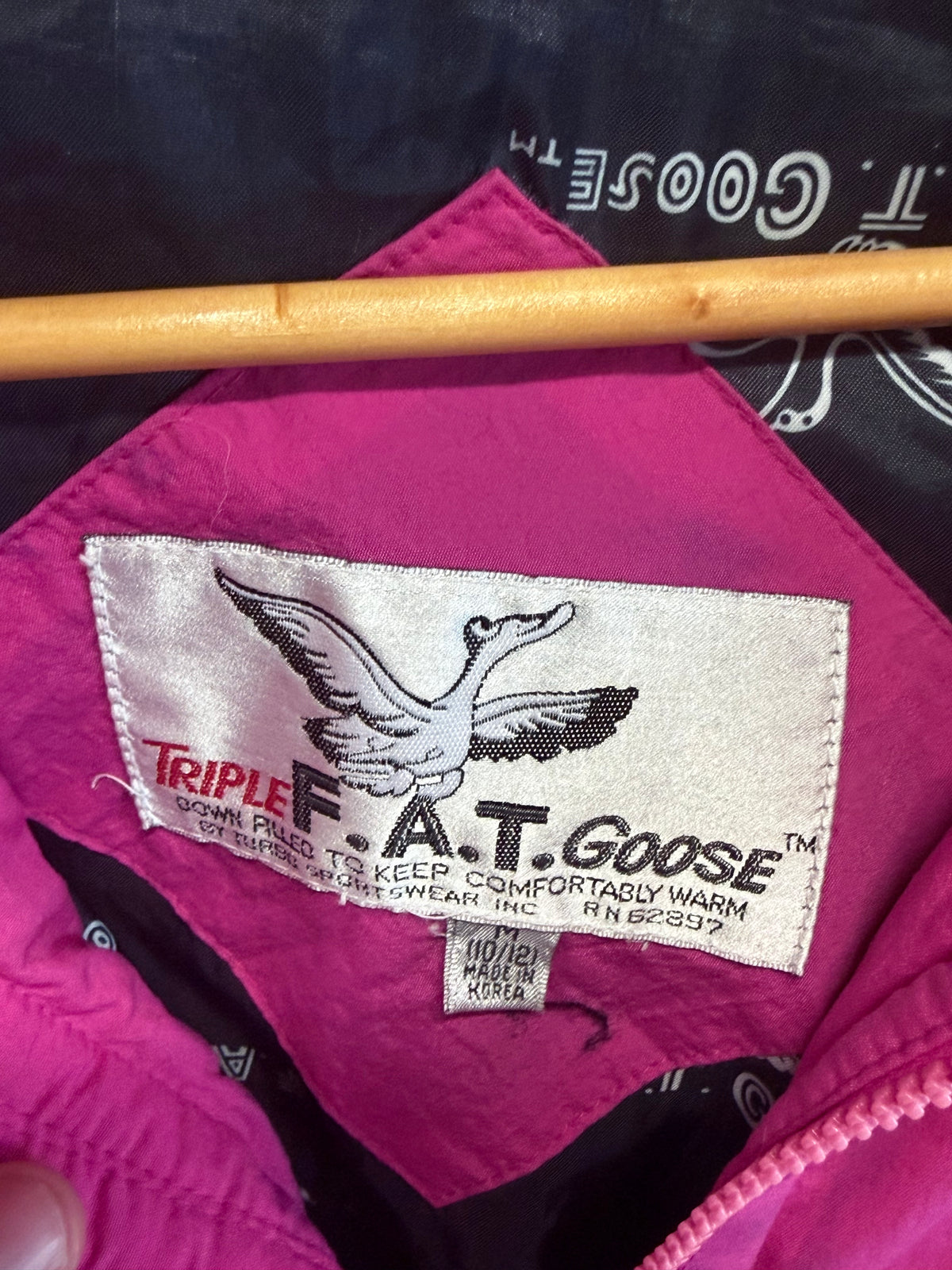 Vintage Triple FAT Goose Down Insulated Pink Purple Jacket Size Medium