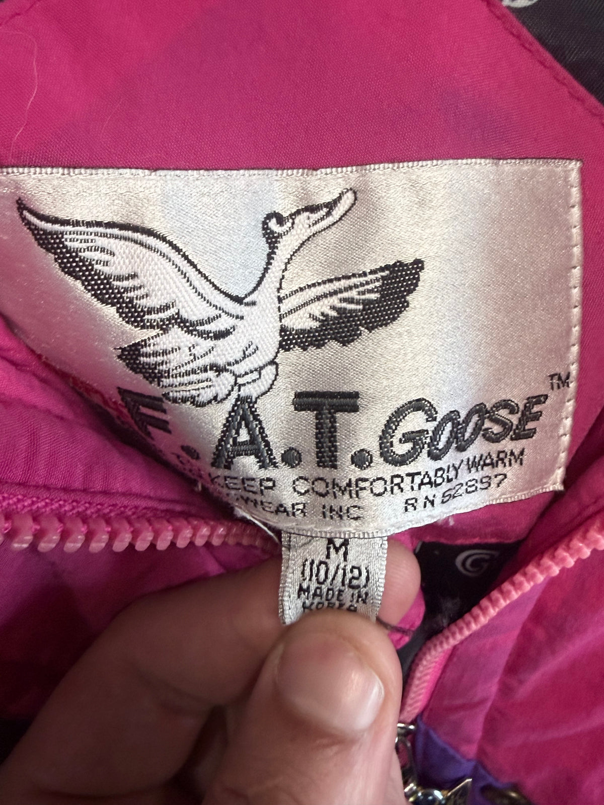 Vintage Triple FAT Goose Down Insulated Pink Purple Jacket Size Medium