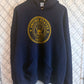 Vintage 90's United States Navy Military Crest Logo Blue Hoodie Size XXL