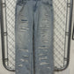 True Religion Vinny Ultra Baggy Distressed Denim Jeans Size 34x33