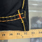 True Religion Ricky Relaxed Straight Black Orange Stitching Jeans Size 32x32
