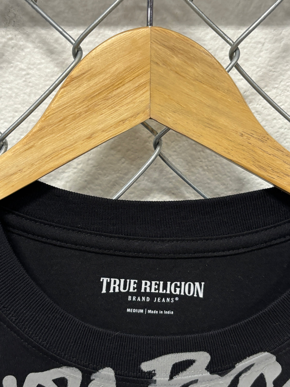 True Religion All Over Print Black Horseshoe Tee Size XL NWT
