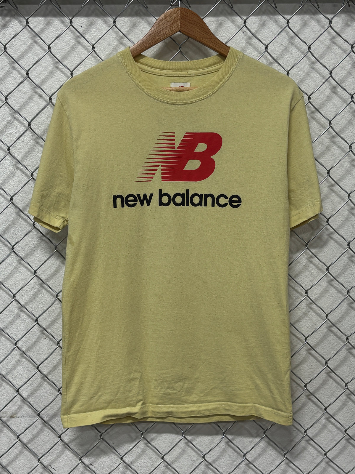 New Balance Classic Logo Yellow Graphic Tee Size Small