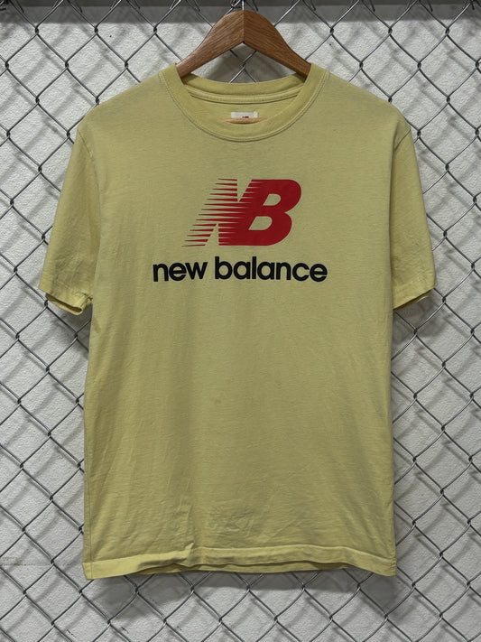 New Balance Classic Logo Yellow Graphic Tee Size Small