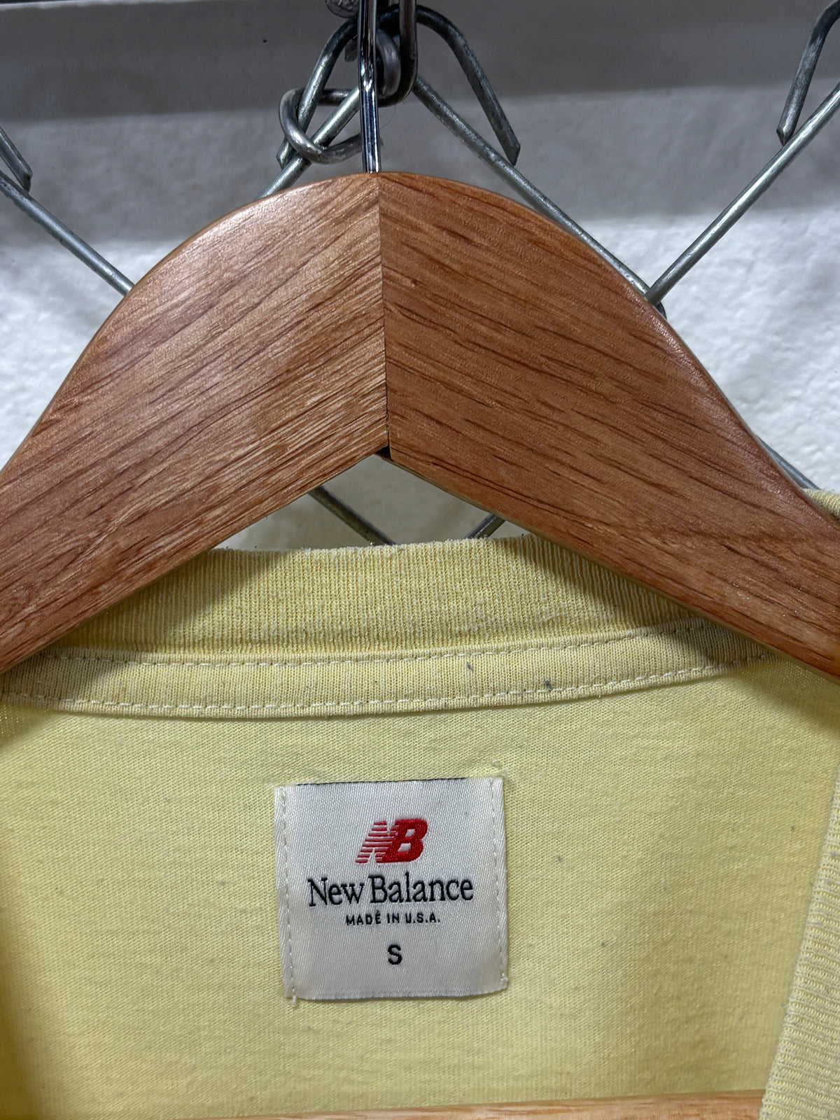 New Balance Classic Logo Yellow Graphic Tee Size Small