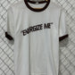 Vintage 80's Energize Me Ringer White Graphic Tee Size Large