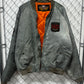 Vintage Harley Davidson Silver Stonewash Bomber Jacket Broken Zip Size XL