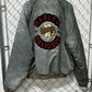 Vintage Harley Davidson Silver Stonewash Bomber Jacket Broken Zip Size XL