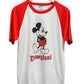 Vintage 80's Disney Mickey Mouse Disneyland Ringer Style Tee Size Large