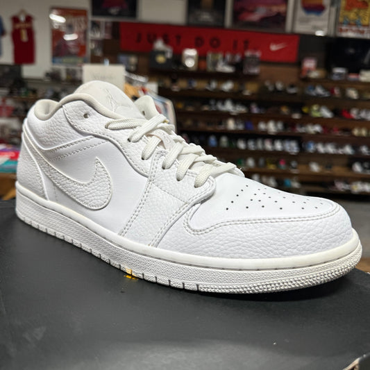 Jordan 1 Low 'Triple White Tumbled Leather' Size 10
