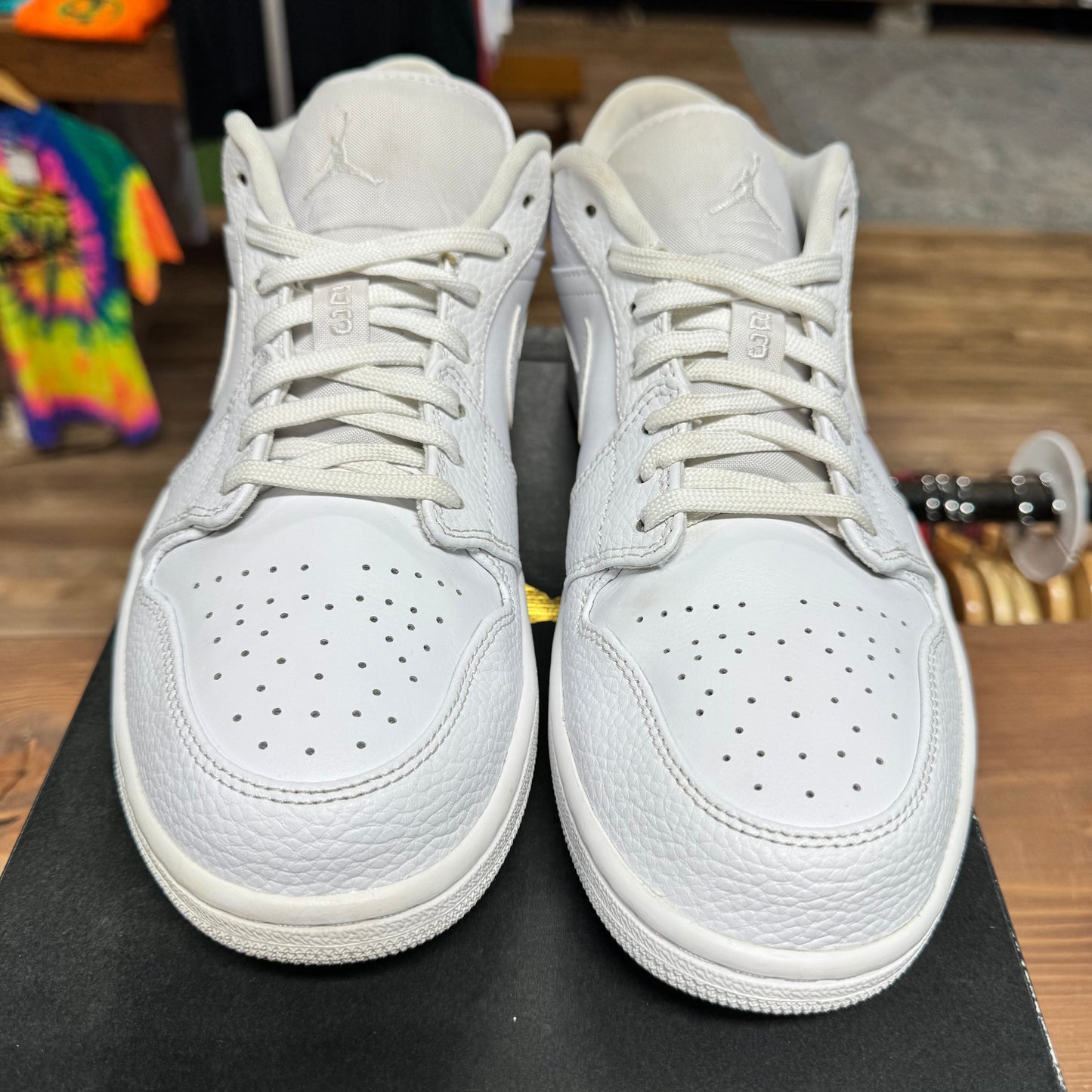 Jordan 1 Low 'Triple White Tumbled Leather' Size 10