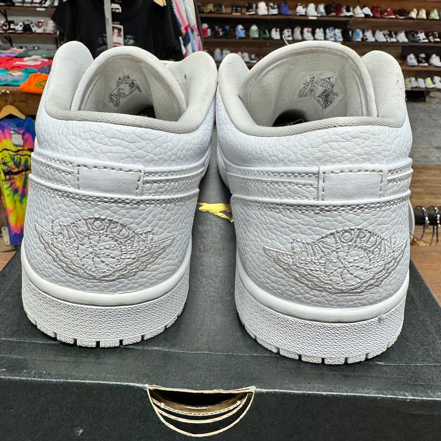 Jordan 1 Low 'Triple White Tumbled Leather' Size 10