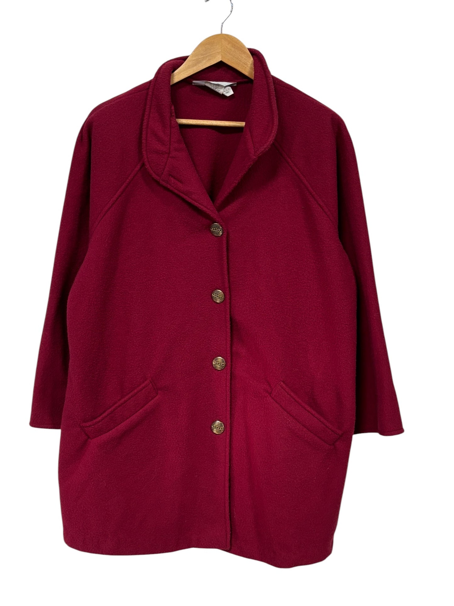 Vintage 90's Women's Red Overcoat Size Medium
