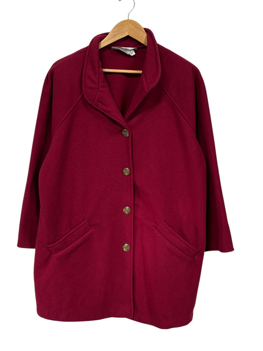 Vintage 90's Women's Red Overcoat Size Medium