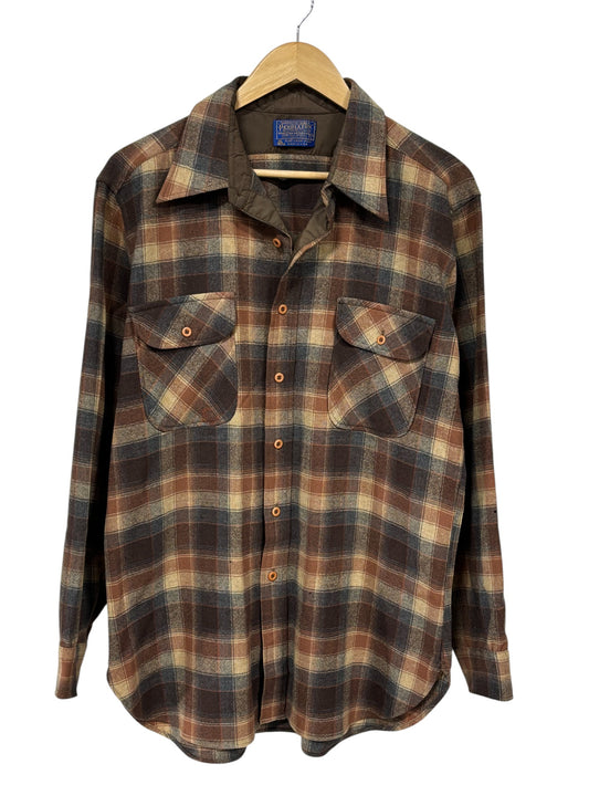 Vintage Pendleton Wool Plaid Button Up Board Shirt Size Large