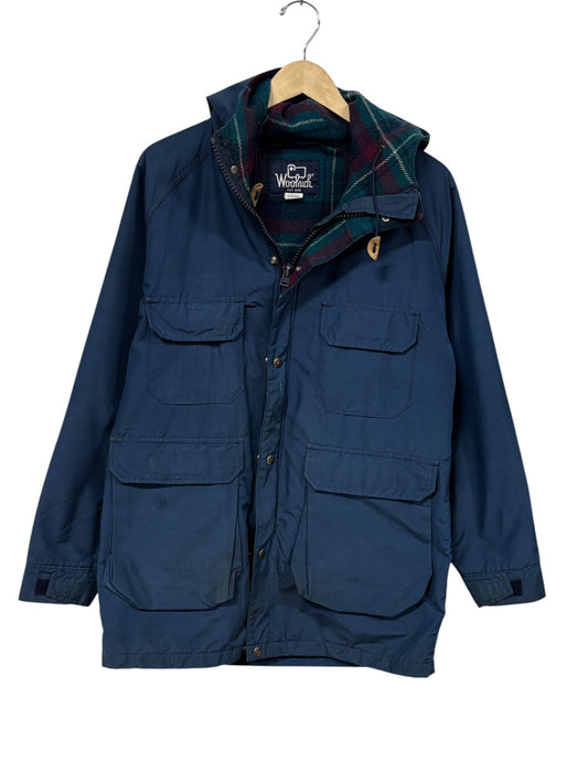 Vintage Woolrich Flannel Lined Blue Parka Jacket Size Medium