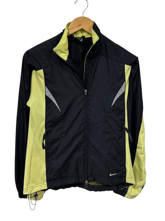 Vintage Y2K Nike Women's Black Yellow Zip Up Jacket Size Small
