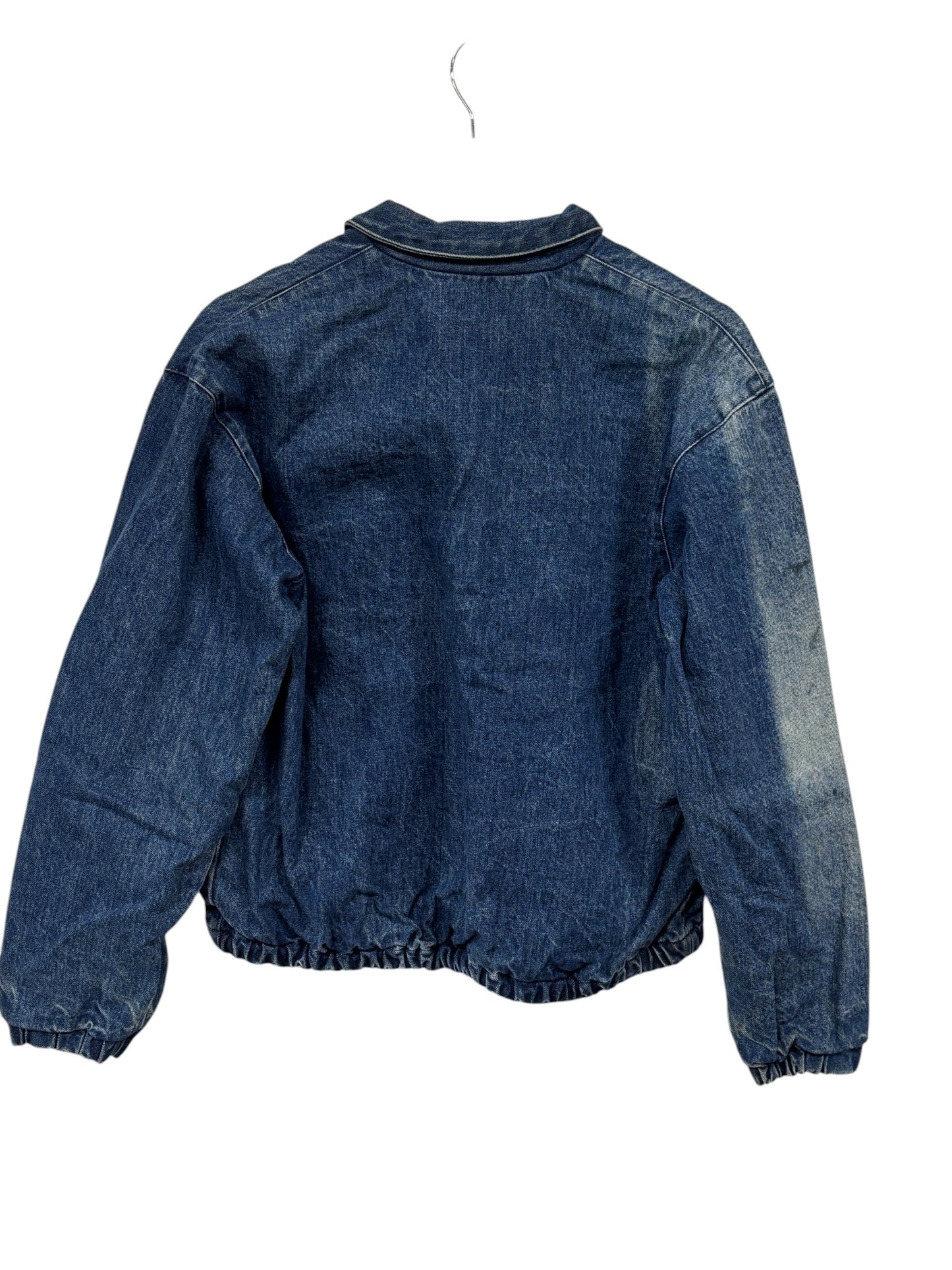 Vintage 80's Polo Ralph Lauren Denim Zip Up Lined Bomber Jacket Size Small