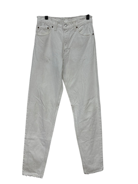 Vintage 90's Levi's Women's White Relaxed Fit Tapered Leg Jeans Size 28x35
