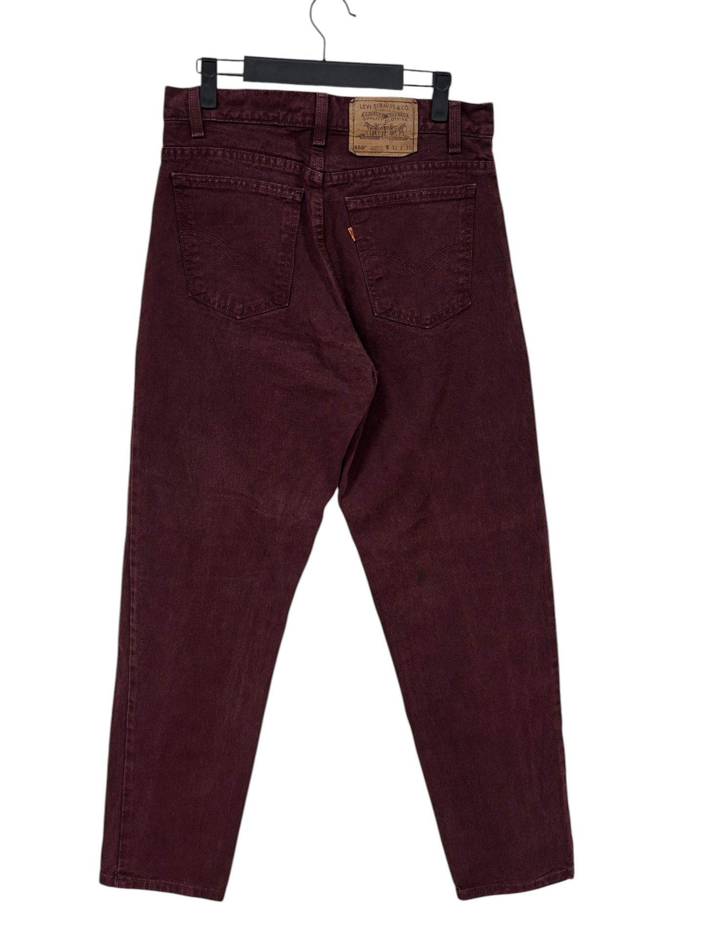 Vintage 90's Levi's Women's Red 550 Relaxed Fit Tapered Leg Jeans Size 31x30