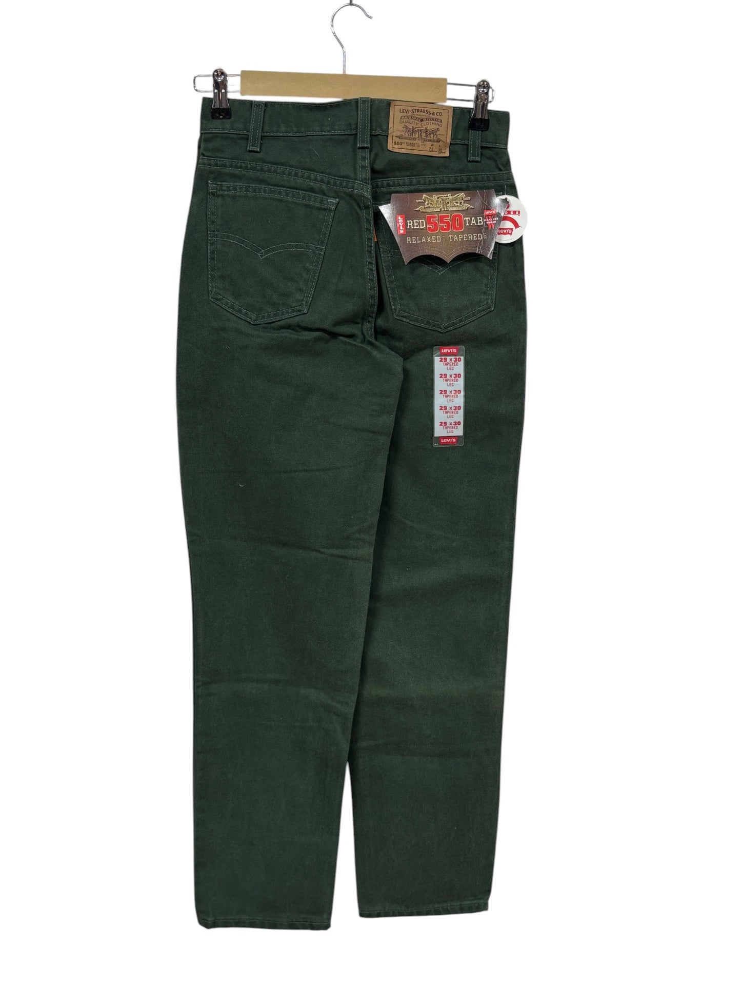 Vintage 90's Levi's Women's Green Denim 550 Jeans Size 29x30