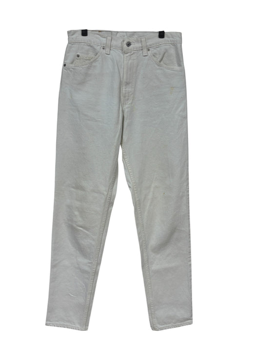 Vintage 90's Levi's 550 Women's White Relaxed Fit Tapered Leg Jeans 31x33