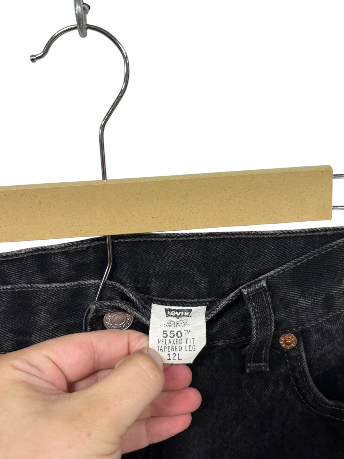 Vintage 90's Levi's Women's 550 Relaxed Fit Black Denim Jeans Size 31x31
