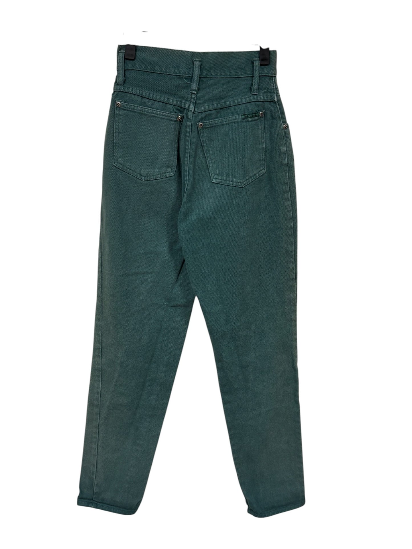 Vintage 90's Women's Green High Waisted Denim Jeans Size 25x28