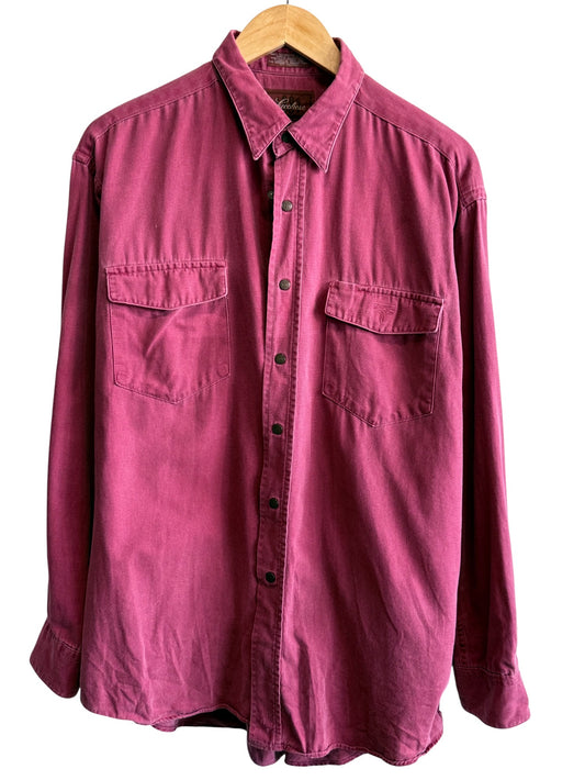 Vintage 90's Lucchese Western Made in USA Red Button Up Shirt Size Large