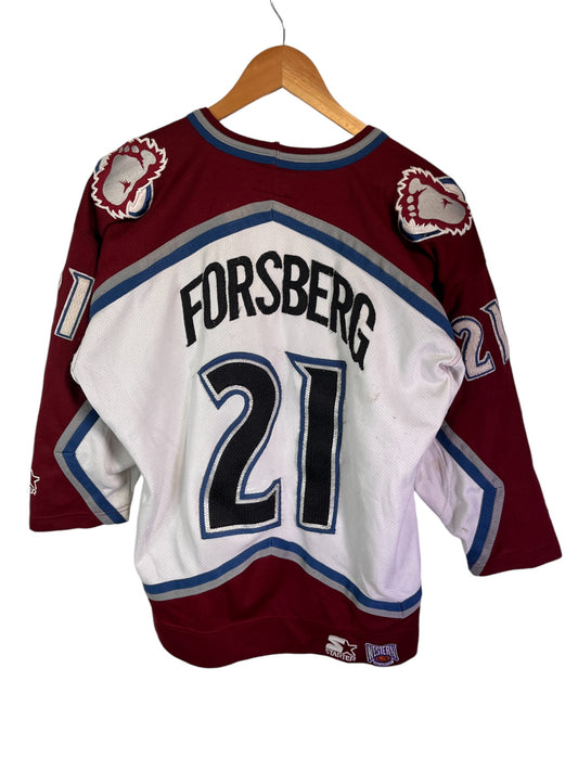 Vintage 90's Starter Colorado Avalanche Forsberg NHL Jersey Size Youth XL