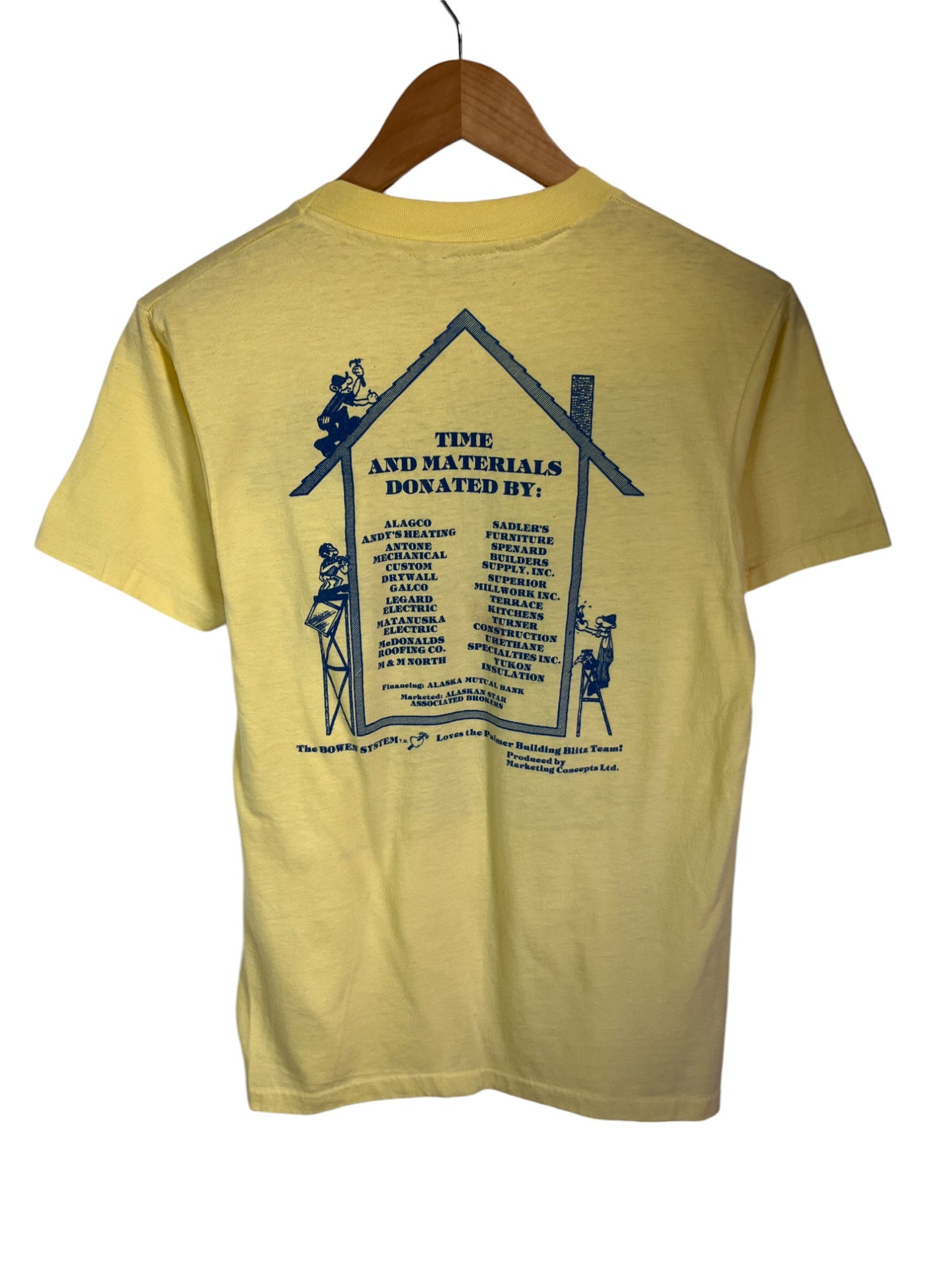 Vintage 80's Alaska Home Building Blitz Graphic Tee Size Medium