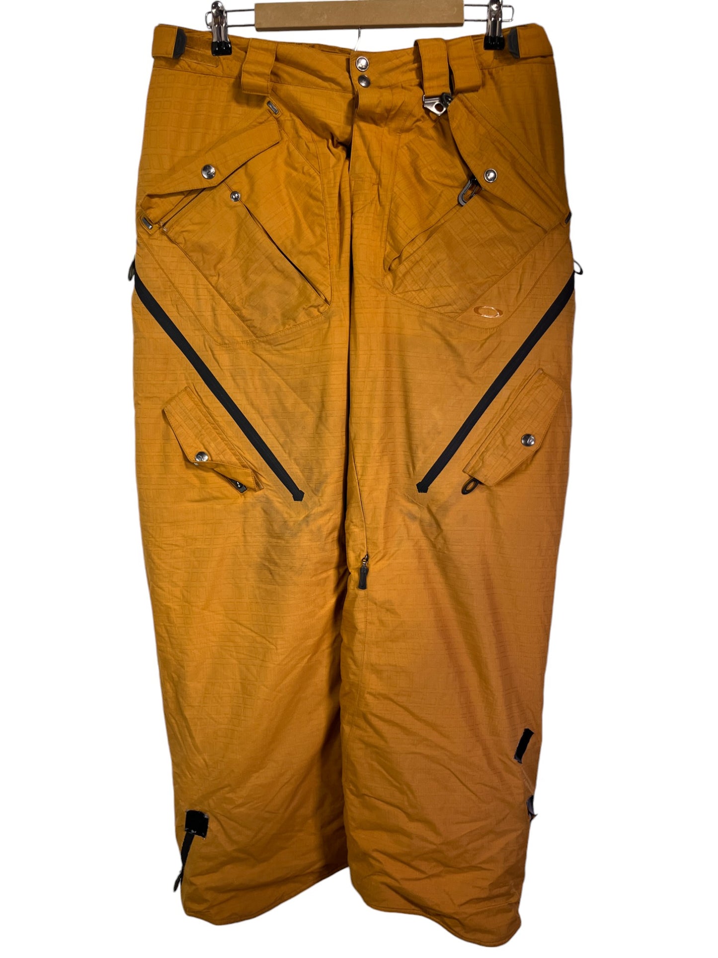 Vintage 00's Oakley Thinsulte Baggy Yellow Snowboard Pants Size L (32-34)