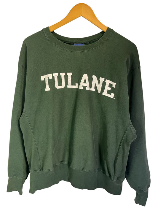 Vintage 00's Champion Reverse Weave Tulane Crewneck Sweater Size Large