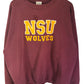 Vintage NSU Wolves Graphic Crewneck Collegiate Sweater Size XXL