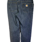 Vintage Carhartt Blanked Lined Blue Denim Dungaree Jeans Size 32x33