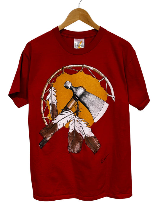 Vintage 90's Native American Tribal Art Graphic Tee Size Large