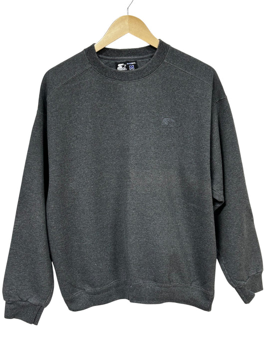 Vintage Starter Dark Grey Blank Classic Logo Crewneck Sweater Medium