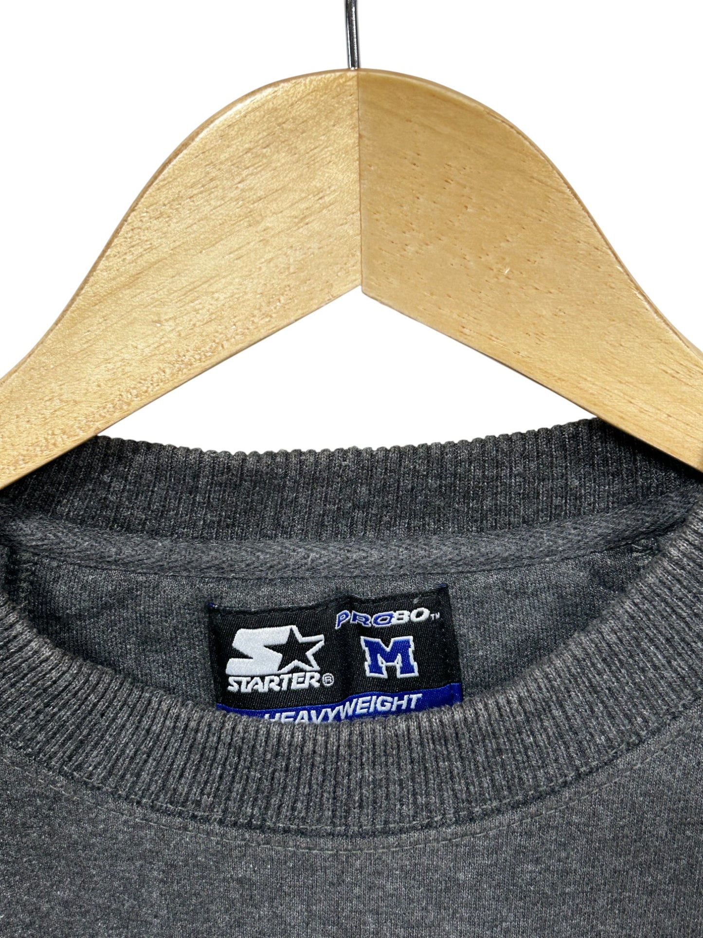 Vintage Starter Dark Grey Blank Classic Logo Crewneck Sweater Medium