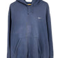 Vintage Y2K Nike Navy Blue Small Swoosh Pullover Hoodie Size XXL