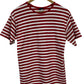 Vintage 90's Red White Striped Tee Size Medium