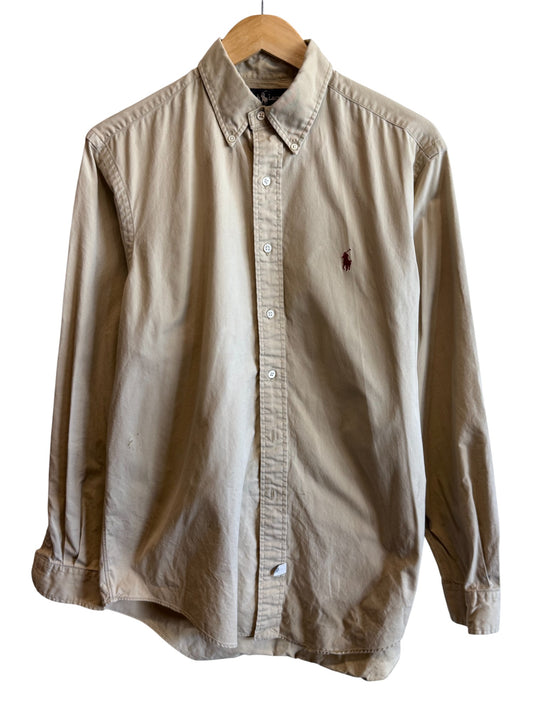 Vintage Polo Ralph Lauren Oxford Collar Classic Logo Button Up Shirt Size Large