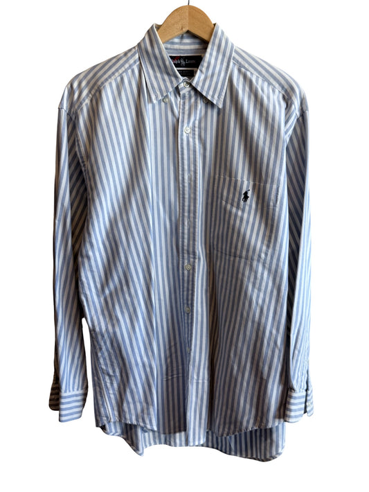 Vintage Polo Ralph Lauren Big Shirt Striped Button Up Size Medium