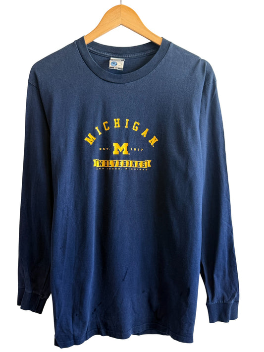 Vintage University of Michigan Wolverines Long Sleeve Shirt Size Medium