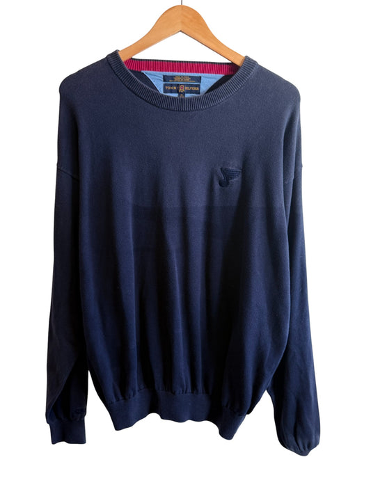 Vintage Y2K Tommy Hilfiger Navy Blue Sweater Size XL