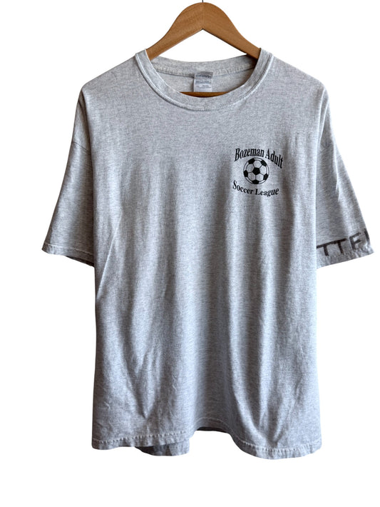 Vintage Y2K Bozeman Montana Adult Soccer League Graphic Tee Size Large
