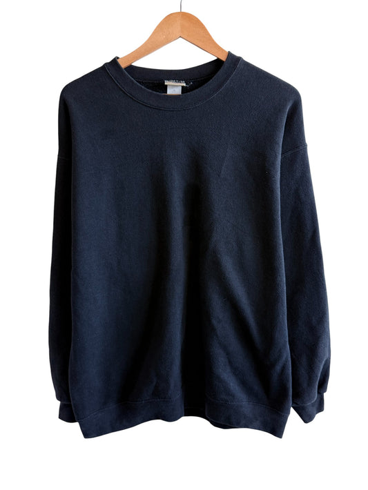 Vintage 90's Lee Heavyweight Black Blank Crewneck Sweater Size Large